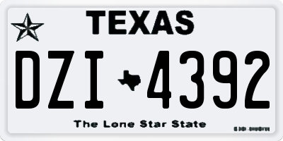 TX license plate DZI4392