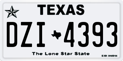 TX license plate DZI4393