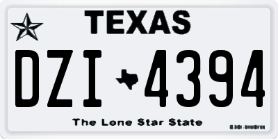 TX license plate DZI4394
