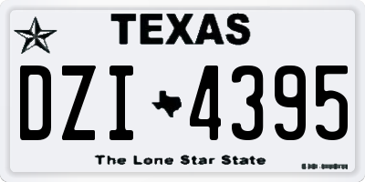 TX license plate DZI4395