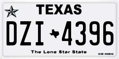 TX license plate DZI4396