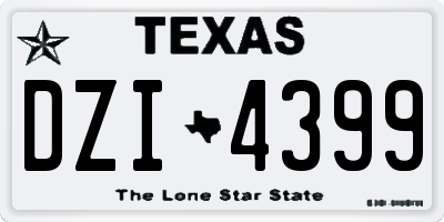 TX license plate DZI4399