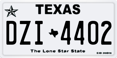 TX license plate DZI4402