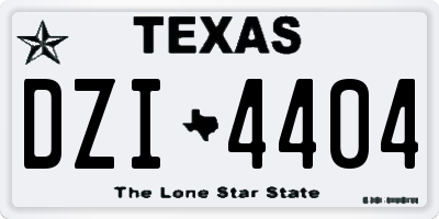 TX license plate DZI4404