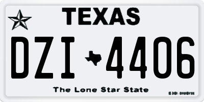 TX license plate DZI4406