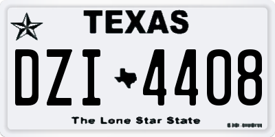 TX license plate DZI4408