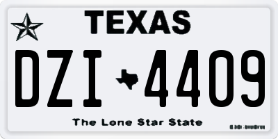 TX license plate DZI4409