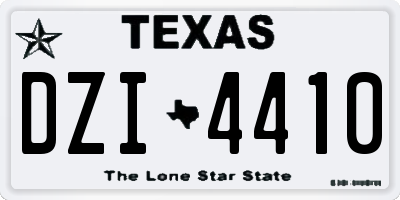 TX license plate DZI4410