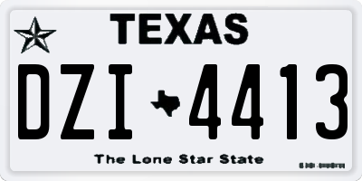 TX license plate DZI4413