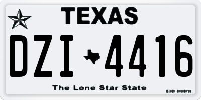 TX license plate DZI4416