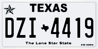 TX license plate DZI4419