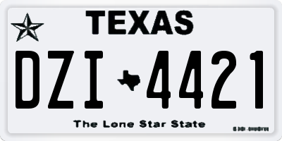 TX license plate DZI4421