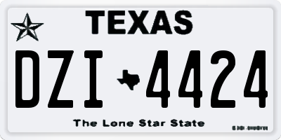 TX license plate DZI4424