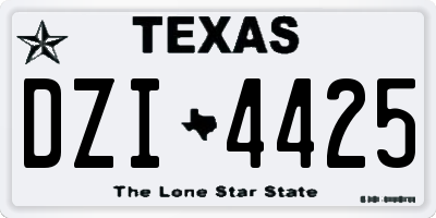 TX license plate DZI4425