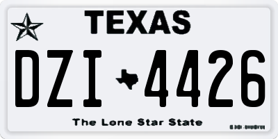 TX license plate DZI4426