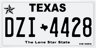 TX license plate DZI4428