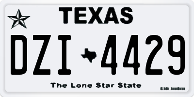 TX license plate DZI4429