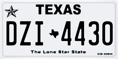 TX license plate DZI4430