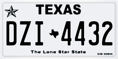 TX license plate DZI4432