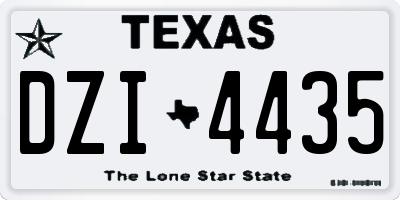 TX license plate DZI4435
