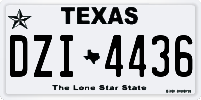 TX license plate DZI4436