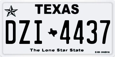 TX license plate DZI4437