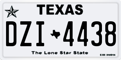 TX license plate DZI4438