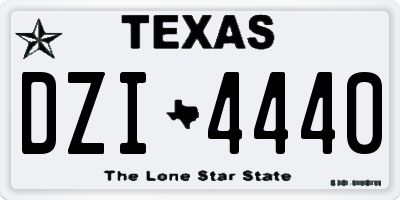 TX license plate DZI4440
