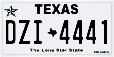TX license plate DZI4441