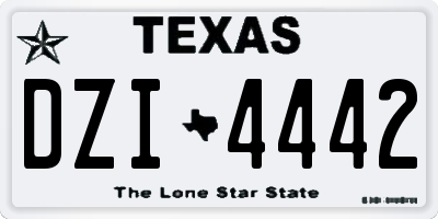 TX license plate DZI4442