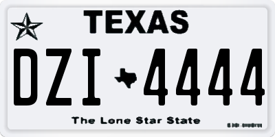 TX license plate DZI4444