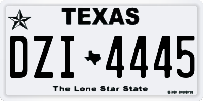 TX license plate DZI4445