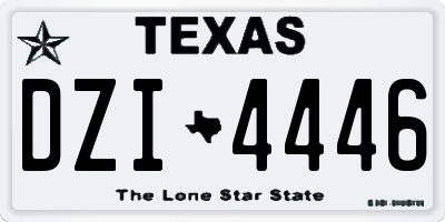 TX license plate DZI4446
