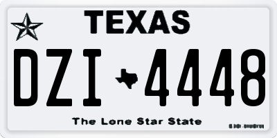 TX license plate DZI4448