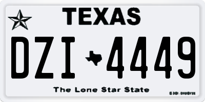TX license plate DZI4449