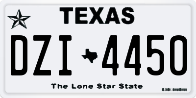 TX license plate DZI4450