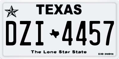 TX license plate DZI4457
