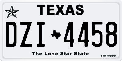 TX license plate DZI4458