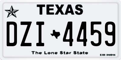 TX license plate DZI4459