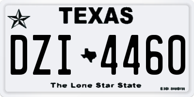 TX license plate DZI4460