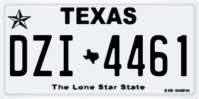 TX license plate DZI4461