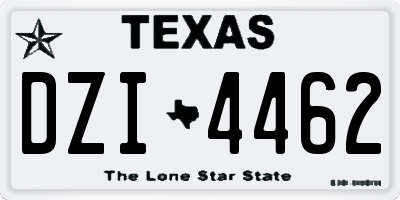 TX license plate DZI4462