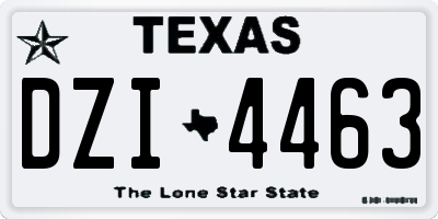 TX license plate DZI4463