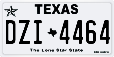 TX license plate DZI4464