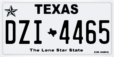 TX license plate DZI4465