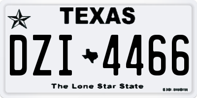 TX license plate DZI4466