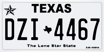 TX license plate DZI4467