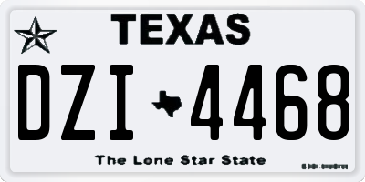 TX license plate DZI4468