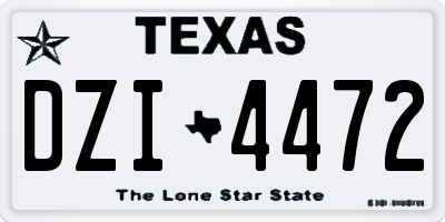 TX license plate DZI4472