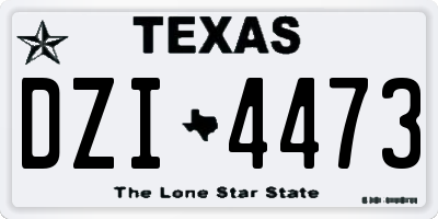 TX license plate DZI4473